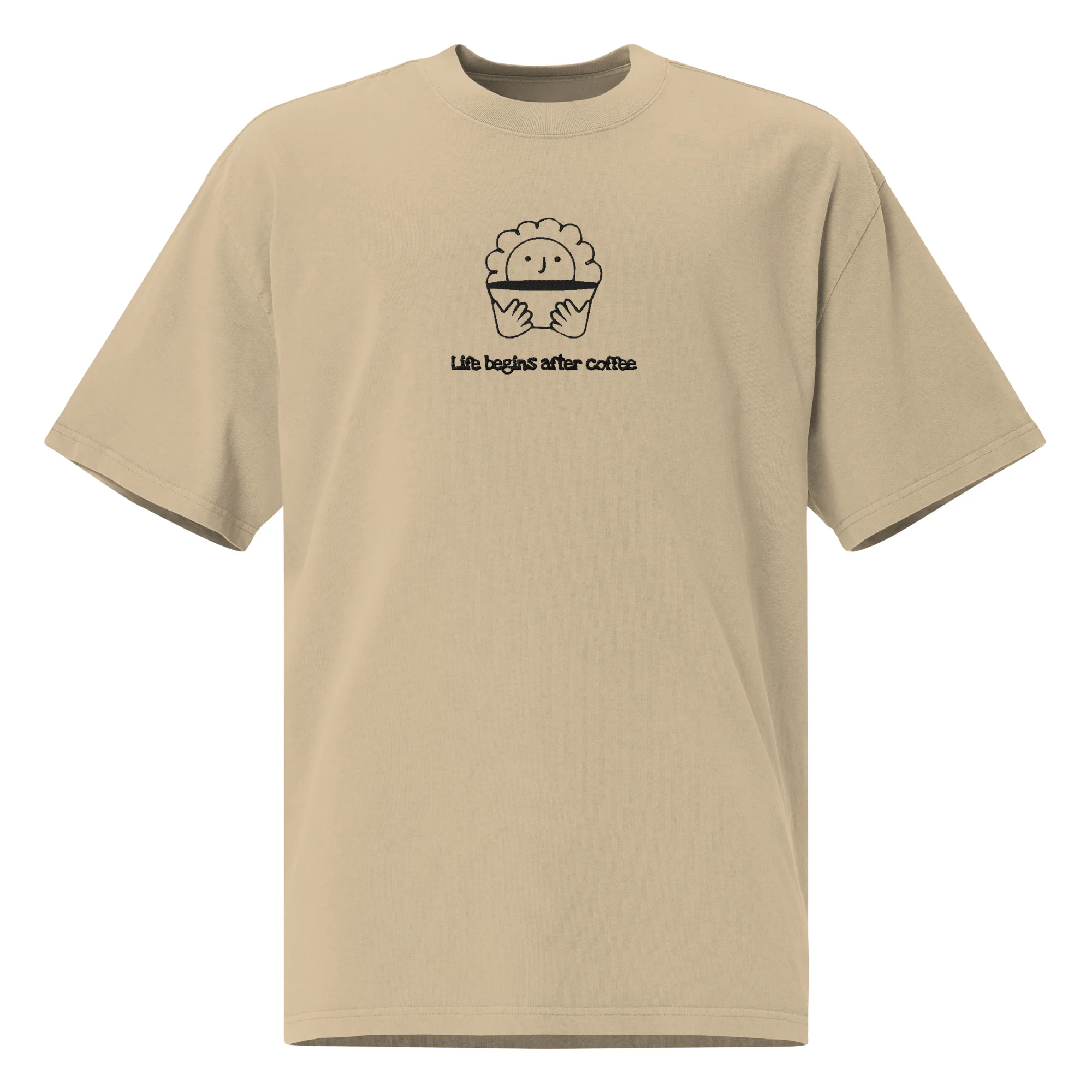 Life begins after coffee Oversized faded t-shirt - Image 8