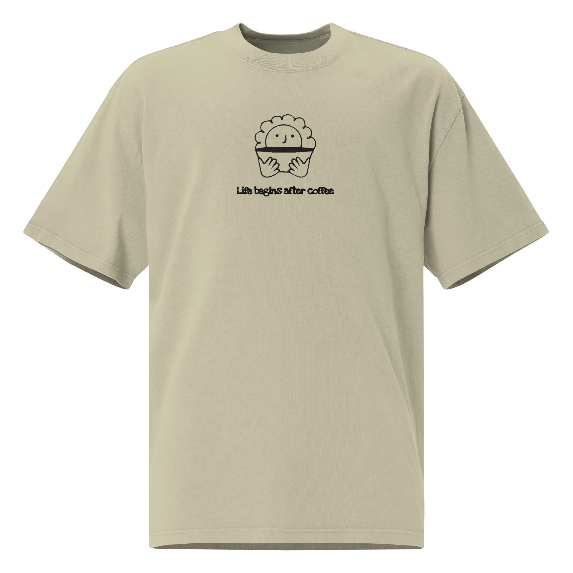 Life begins after coffee Oversized faded t-shirt - Image 9