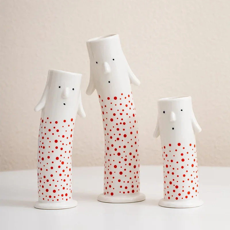 Lovely Cartoon Figures Ceramic Vase - Image 2