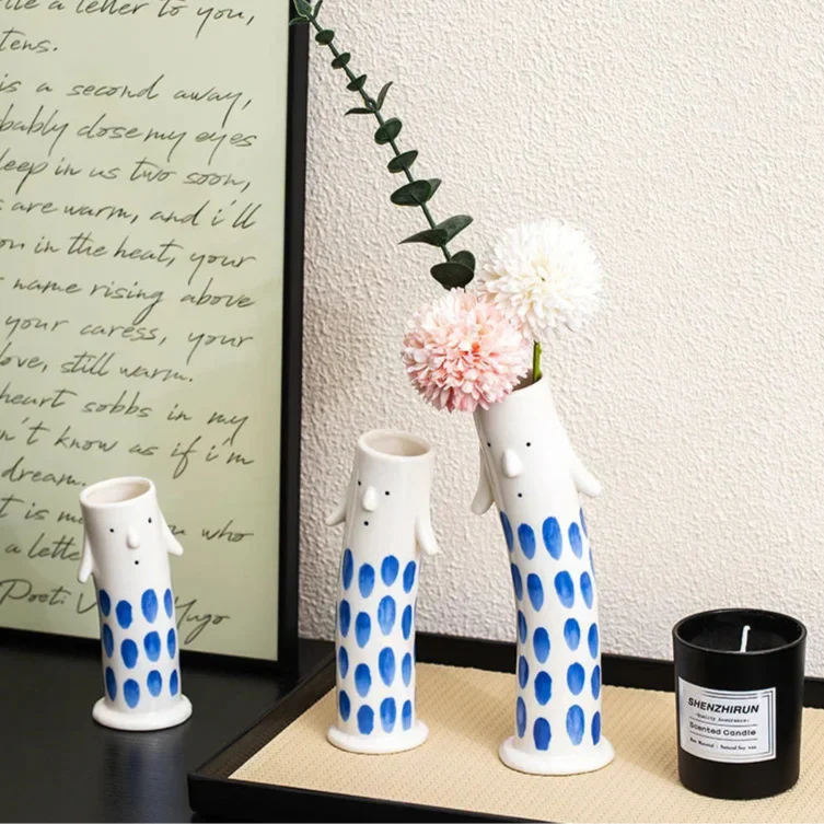 Lovely Cartoon Figures Ceramic Vase - Image 6