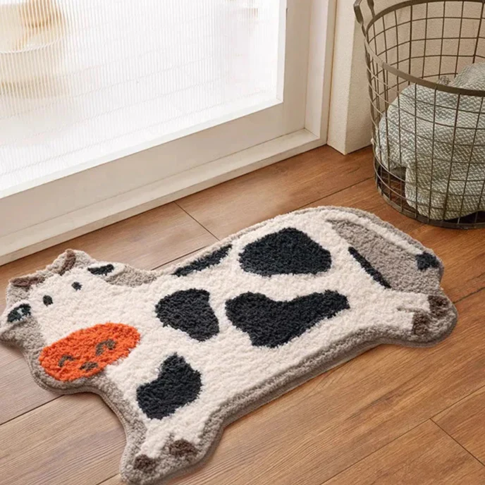 Mini Cow Fluffy Bath Mat - Image 2