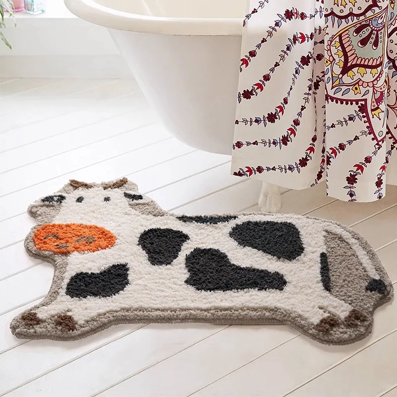 Mini Cow Fluffy Bath Mat - Image 3