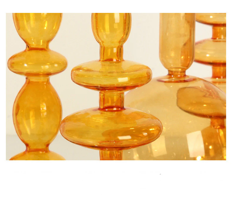 Modern Glass Candleholder-Orange - Image 15
