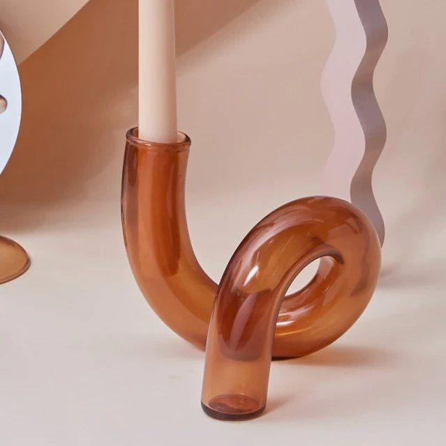 Modern Glass Candleholder-Brown - Image 10
