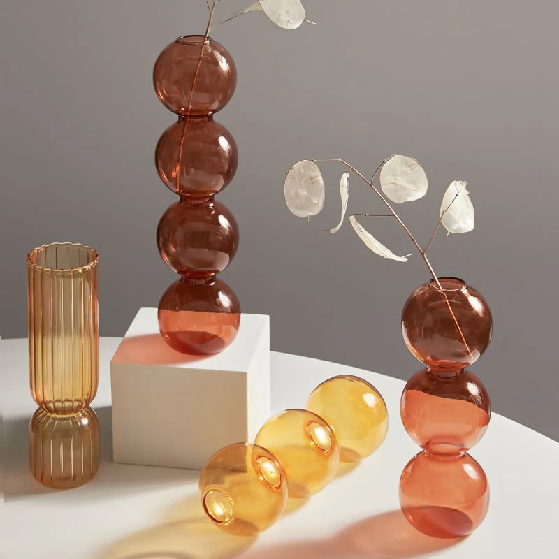 Modern Glass Candleholder-Brown - Image 11