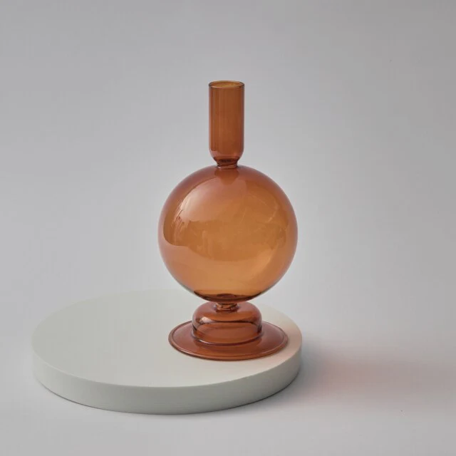 Modern Glass Candleholder-Brown - Image 14
