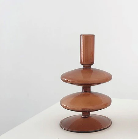 Modern Glass Candleholder-Brown - Image 17