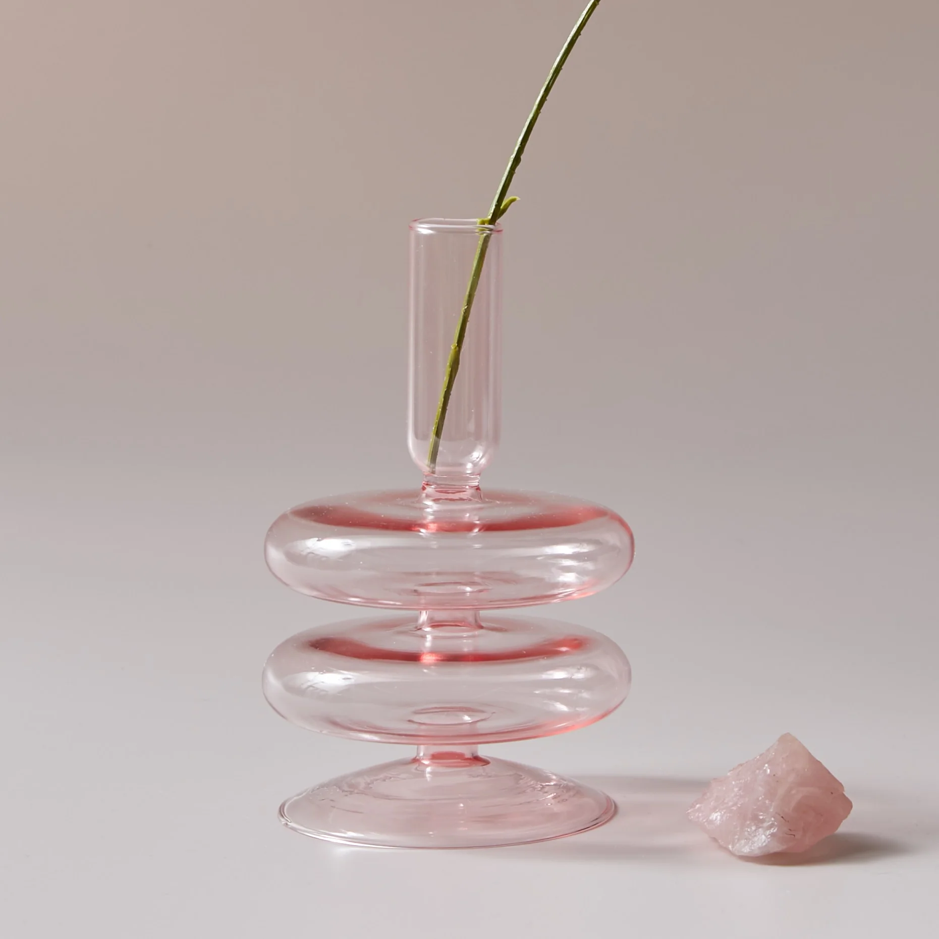Modern Glass Candleholder-Baby Pink - Image 11