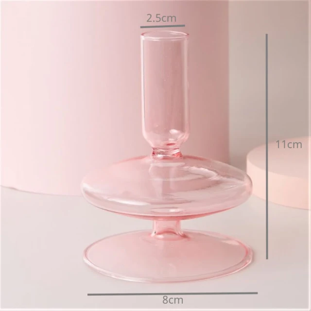 Modern Glass Candleholder-Baby Pink - Image 15