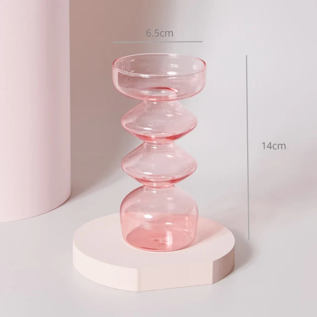 Modern Glass Candleholder-Baby Pink - Image 17