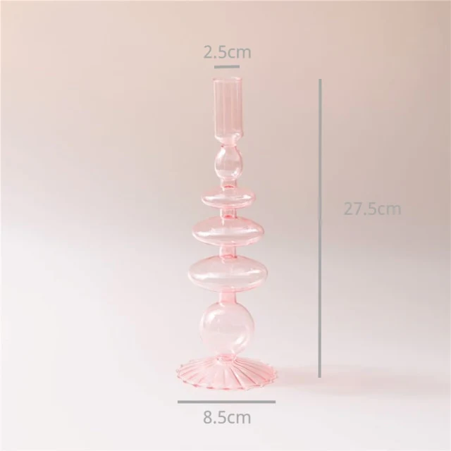 Modern Glass Candleholder-Baby Pink - Image 22