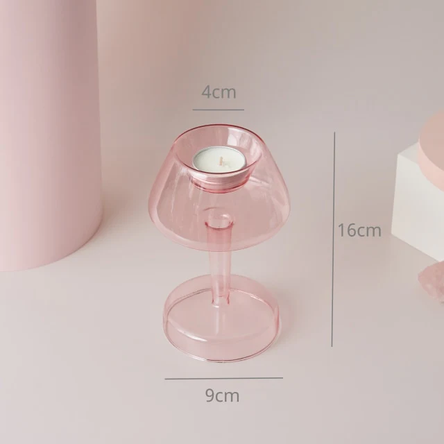 Modern Glass Candleholder-Baby Pink - Image 24