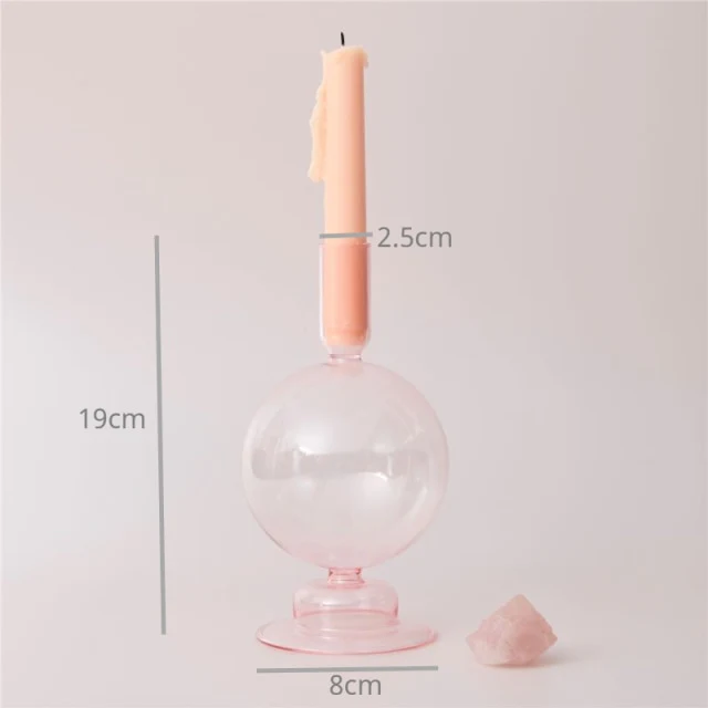 Modern Glass Candleholder-Baby Pink - Image 25