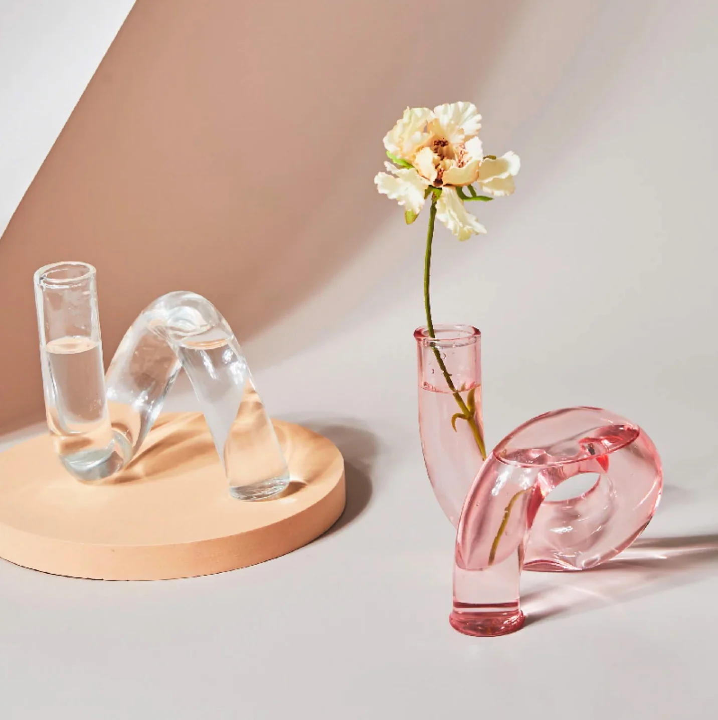 Modern Glass Candleholder-Baby Pink - Image 6