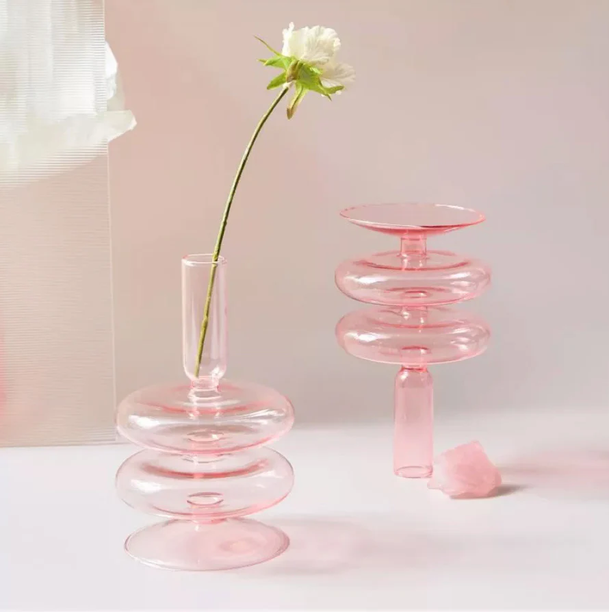 Modern Glass Candleholder-Baby Pink - Image 8