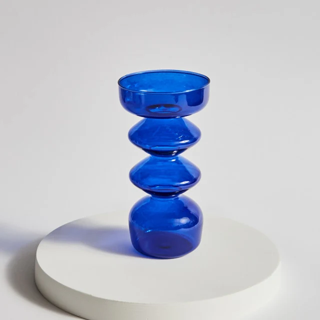 Modern Glass Candleholder-Blue - Image 21
