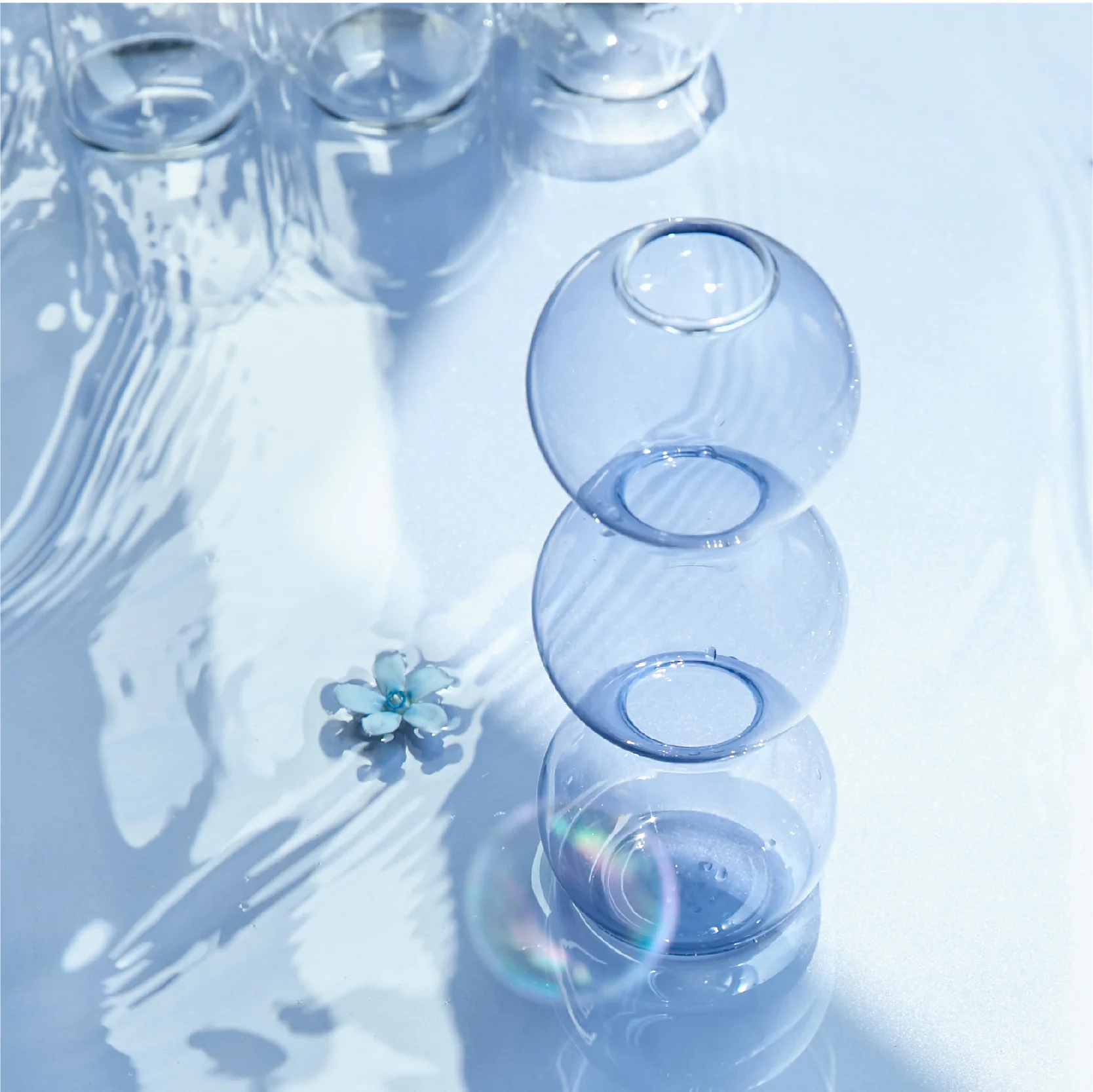Modern Glass Candleholder-Ocean Blue - Image 10