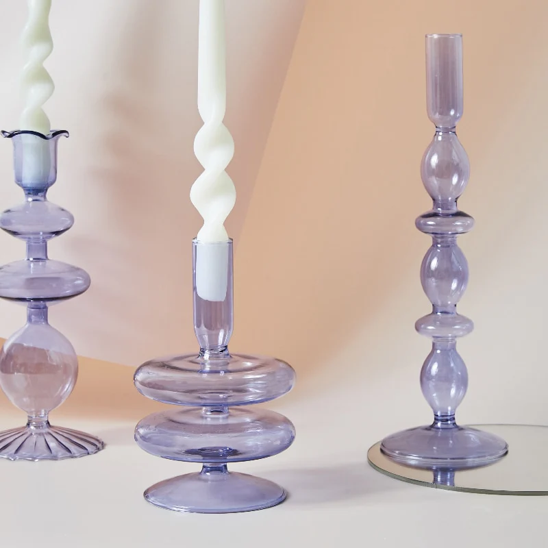 Modern Glass Candleholder-Ocean Blue - Image 3