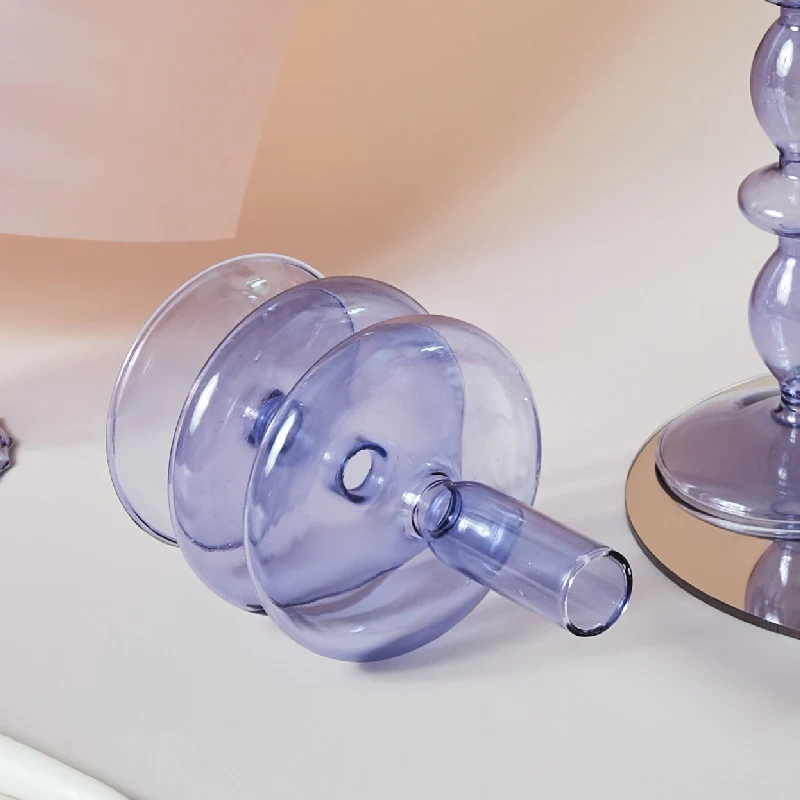 Modern Glass Candleholder-Ocean Blue - Image 4