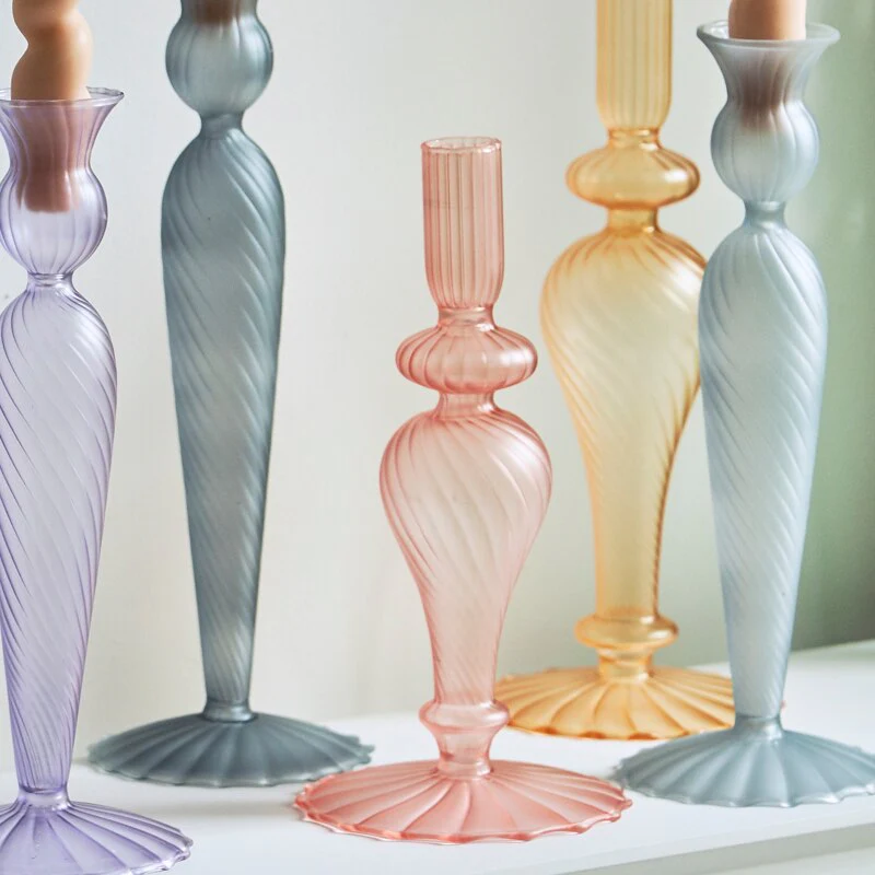 Modern Glass Candleholders - Multi colour - Image 3