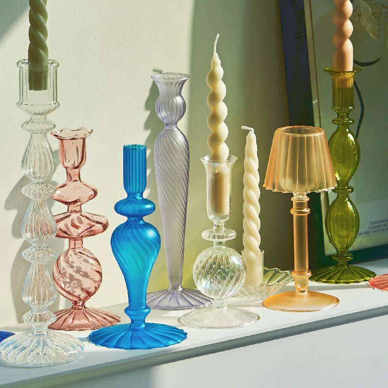 Modern Glass Candleholders - Multi colour - Image 9