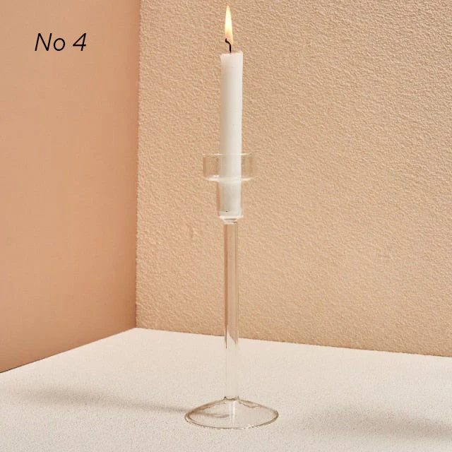 Modern Glass Candleholders - Transparent - Image 10