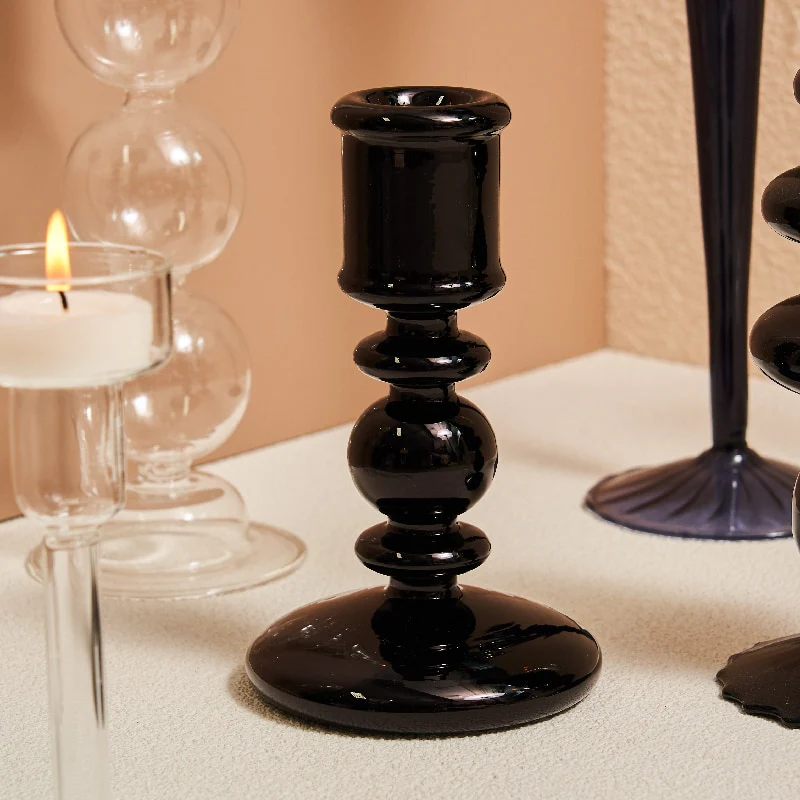 Modern Glass Candleholders - Transparent - Image 5