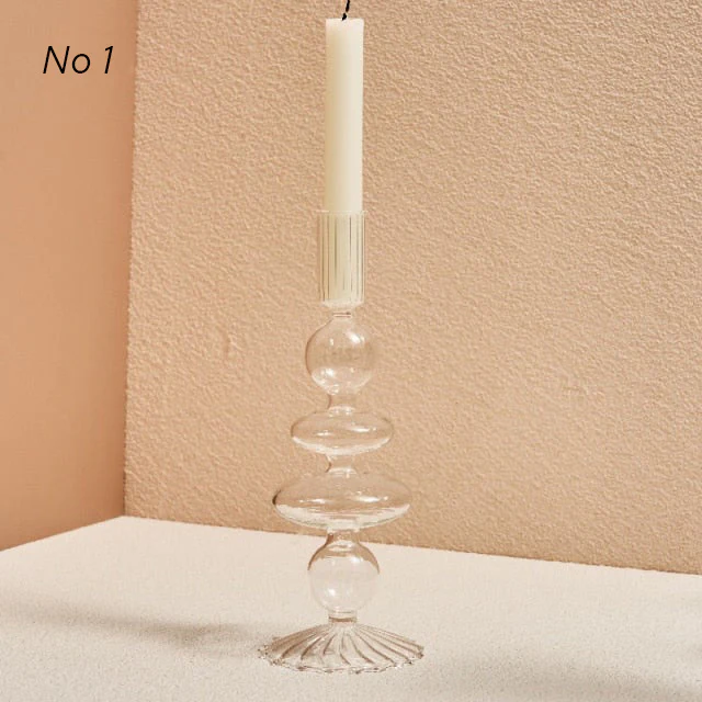 Modern Glass Candleholders - Transparent - Image 7