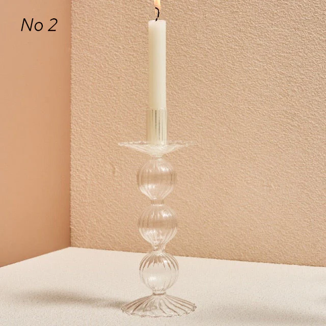 Modern Glass Candleholders - Transparent - Image 8
