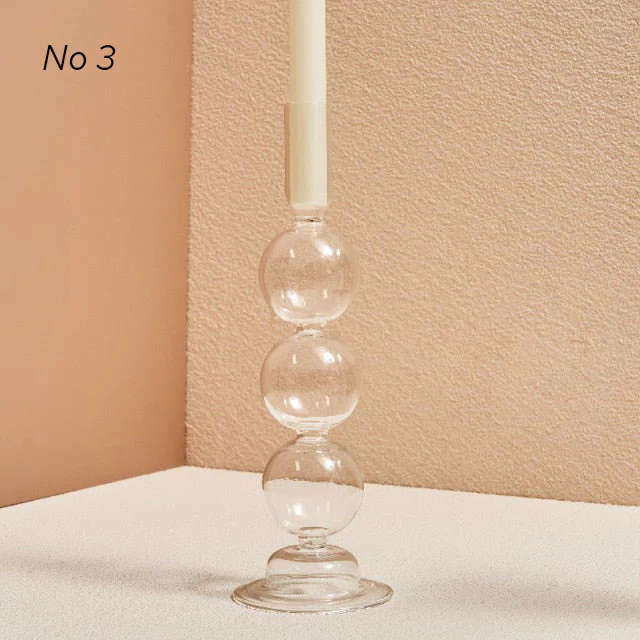 Modern Glass Candleholders - Transparent - Image 9