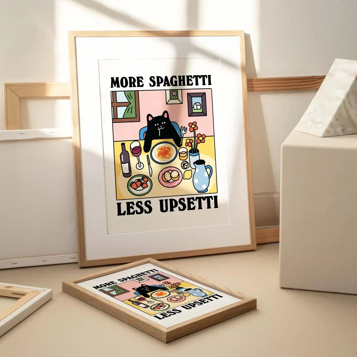 More Spaghetti Less Regretti Wall Art - Image 2