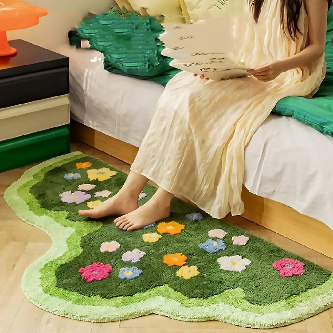 Moss and Floral Garden Rug - Image 2