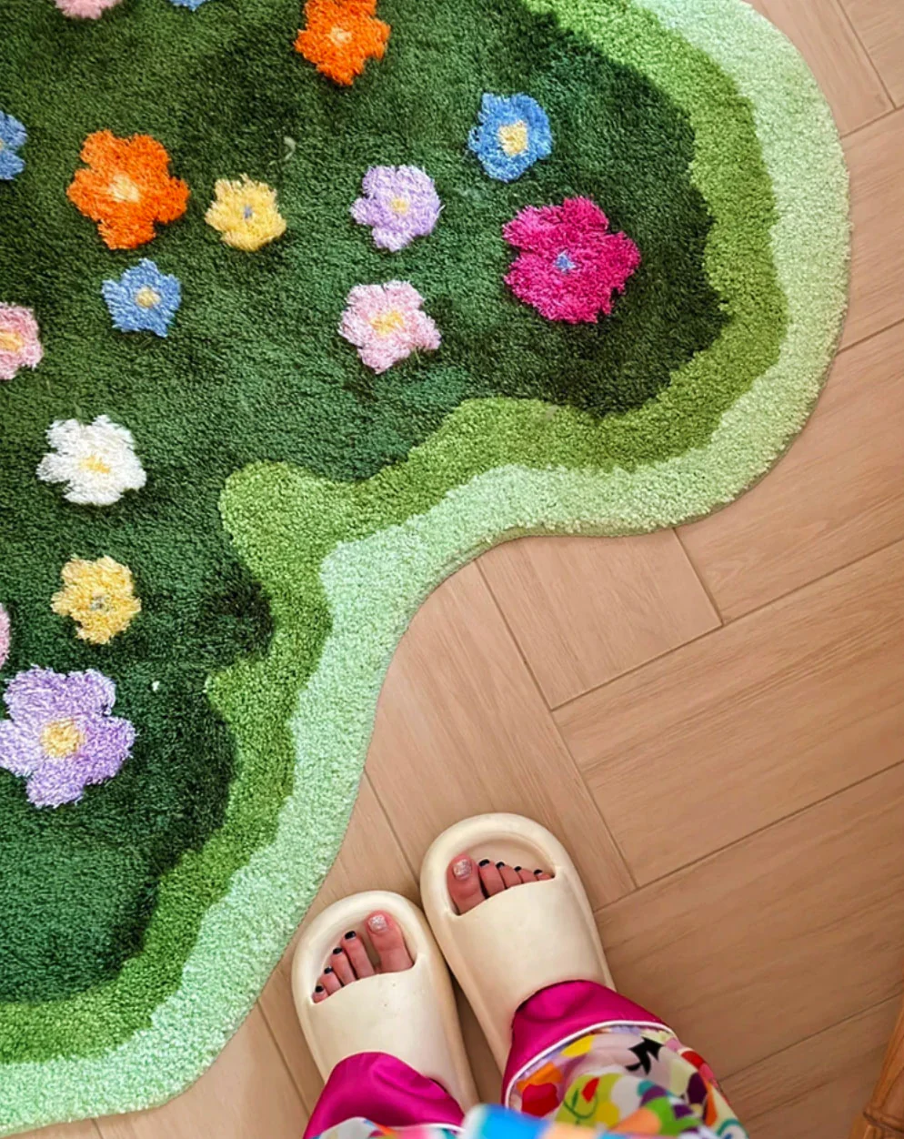 Moss and Floral Garden Rug - Image 4
