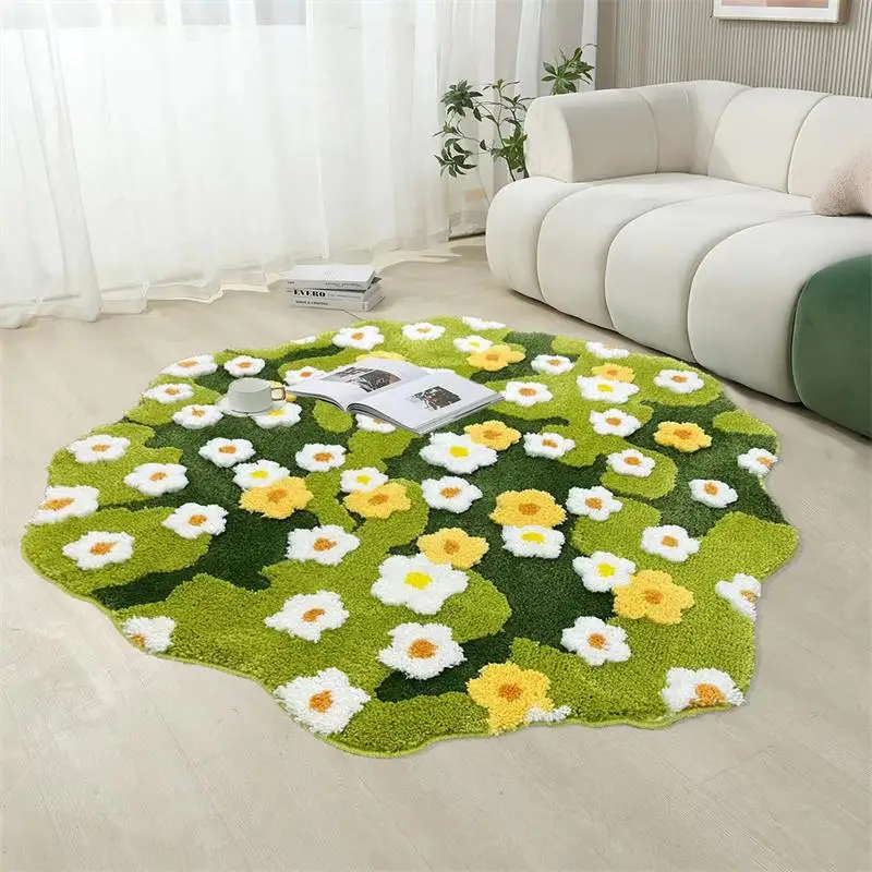 Moss Flower Tufted Round Rug - Image 2