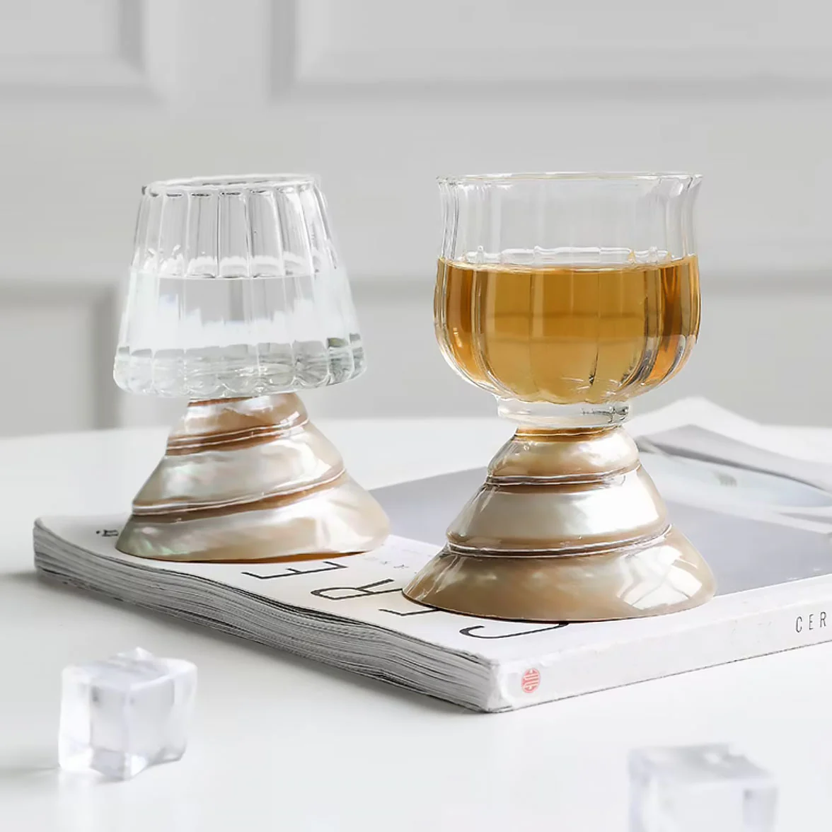 Natural Conch Shell Glass Cups