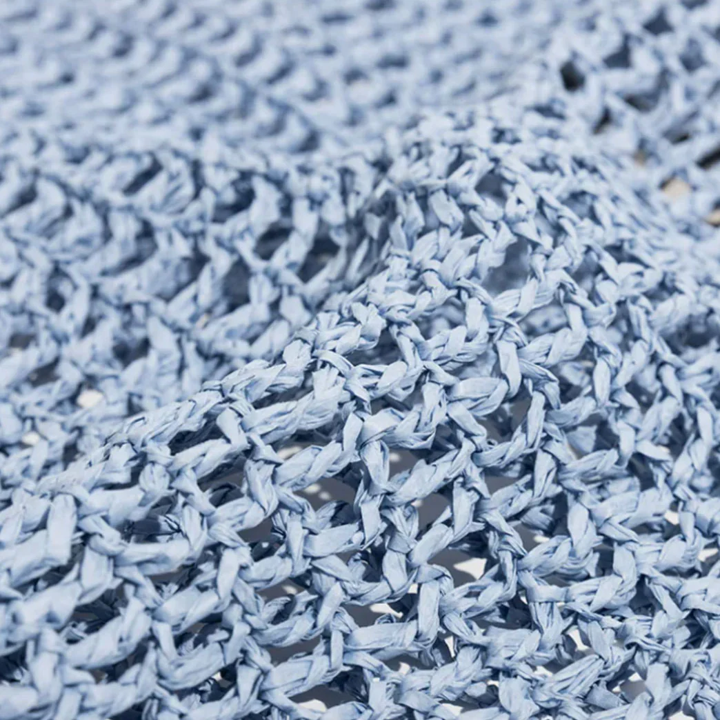 Net Straw Knit Beach Bag - Image 8