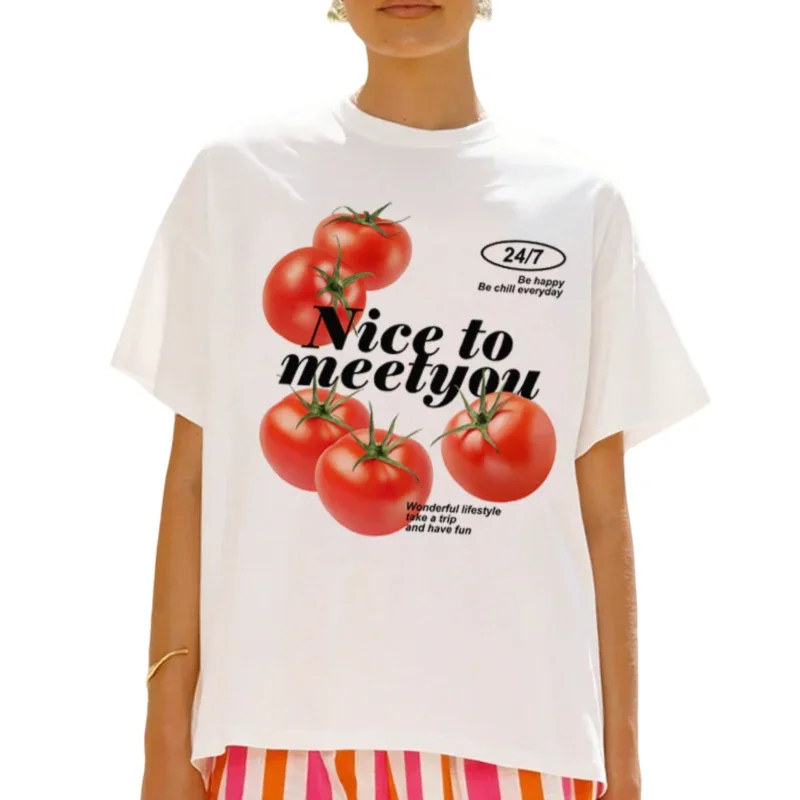 Nice to Meet You Tomato T-Shirt – Cute Tomato Print Graphic Tee