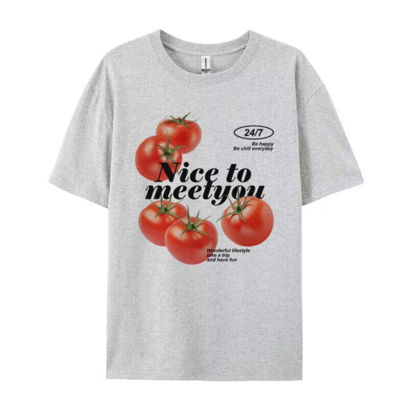 Nice to Meet You Tomato T-Shirt – Cute Tomato Print Graphic Tee - Image 3