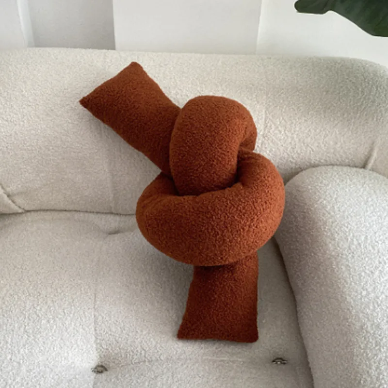 Nordic Bouclé Abstract Cushion – Minimalist Plush Pillow - Image 7
