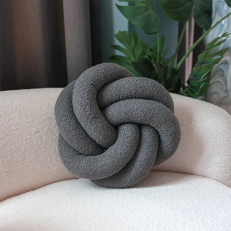 Nordic Cotton Boucle Knot Pillow - Image 5