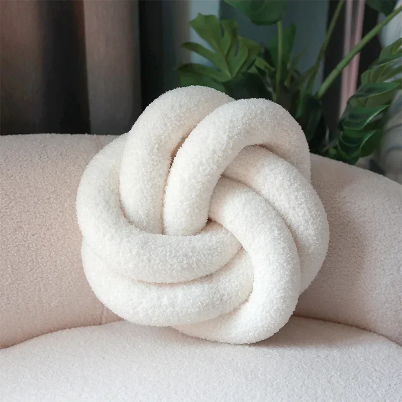 Nordic Cotton Boucle Knot Pillow - Image 8
