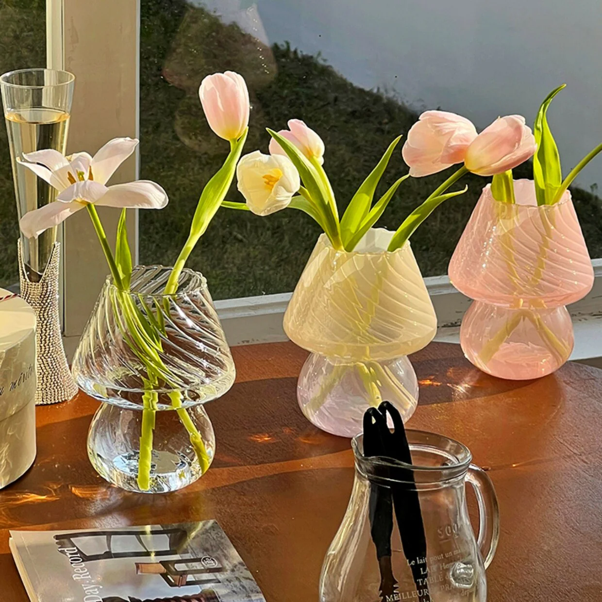 Nordic Stripy Glass Vase - Image 4