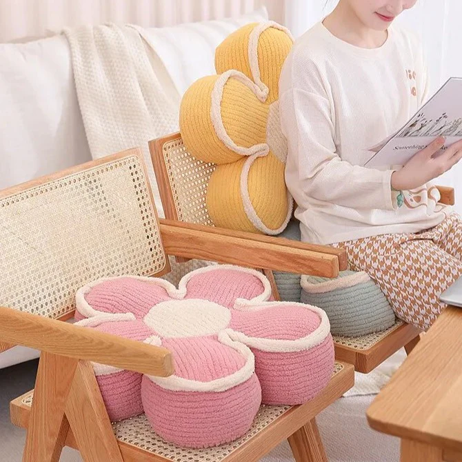 Pastel Fluffy Flower Cushion - Image 6
