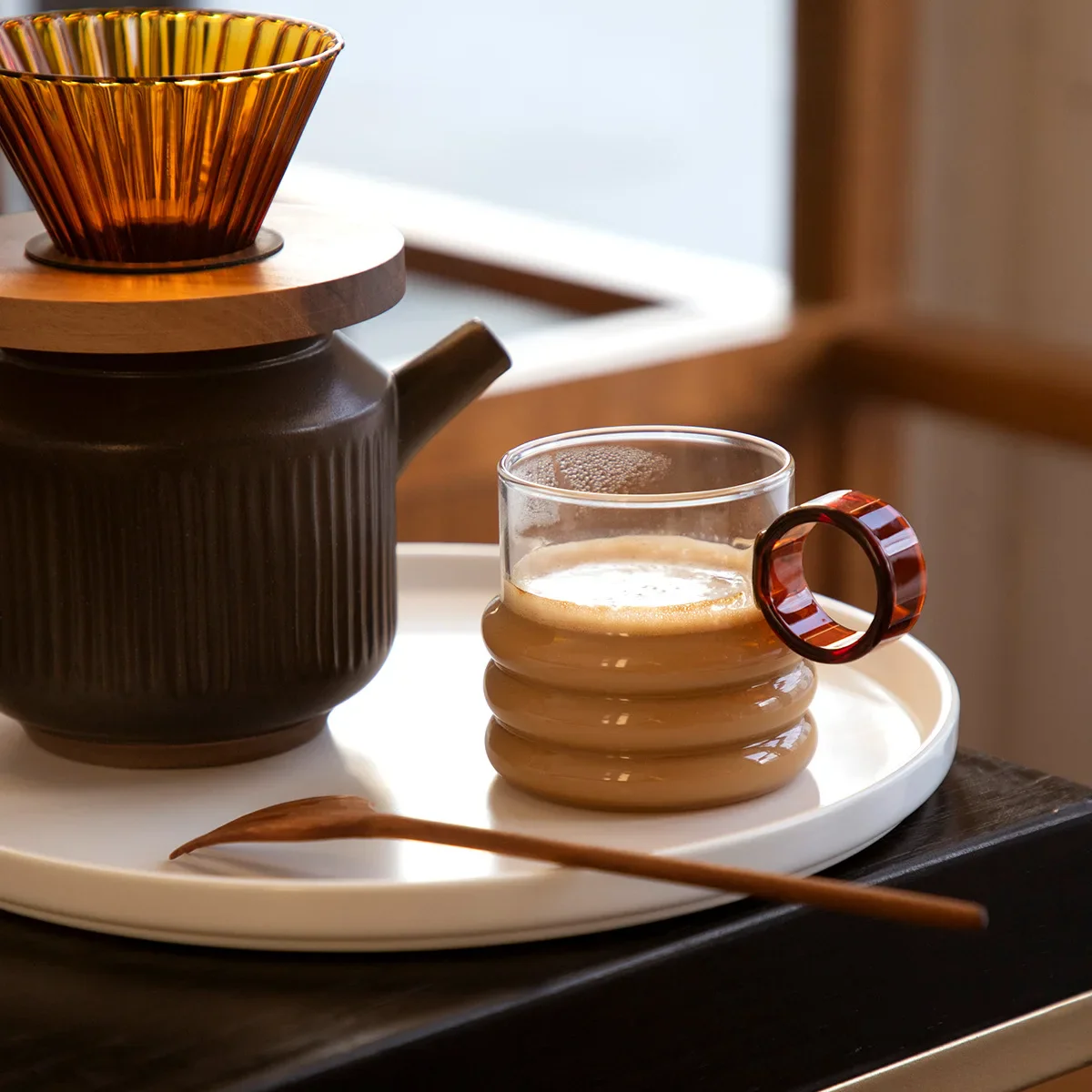 Pebble Borosilicate Glass Mug with Ring Handle - Image 6