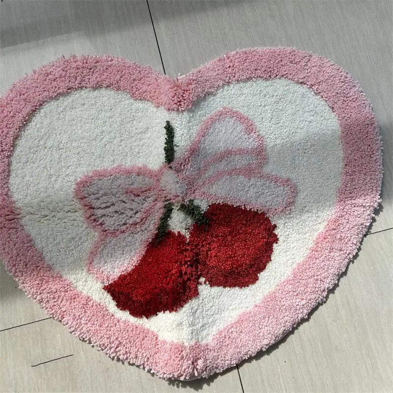 Pink Bow Heart Tufted Mat