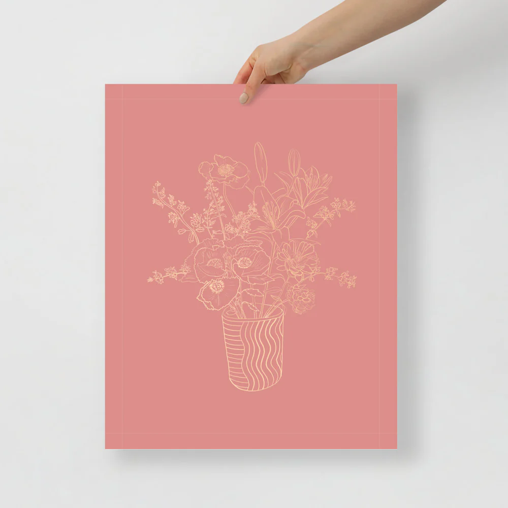Plant Line Drawing Wall Art