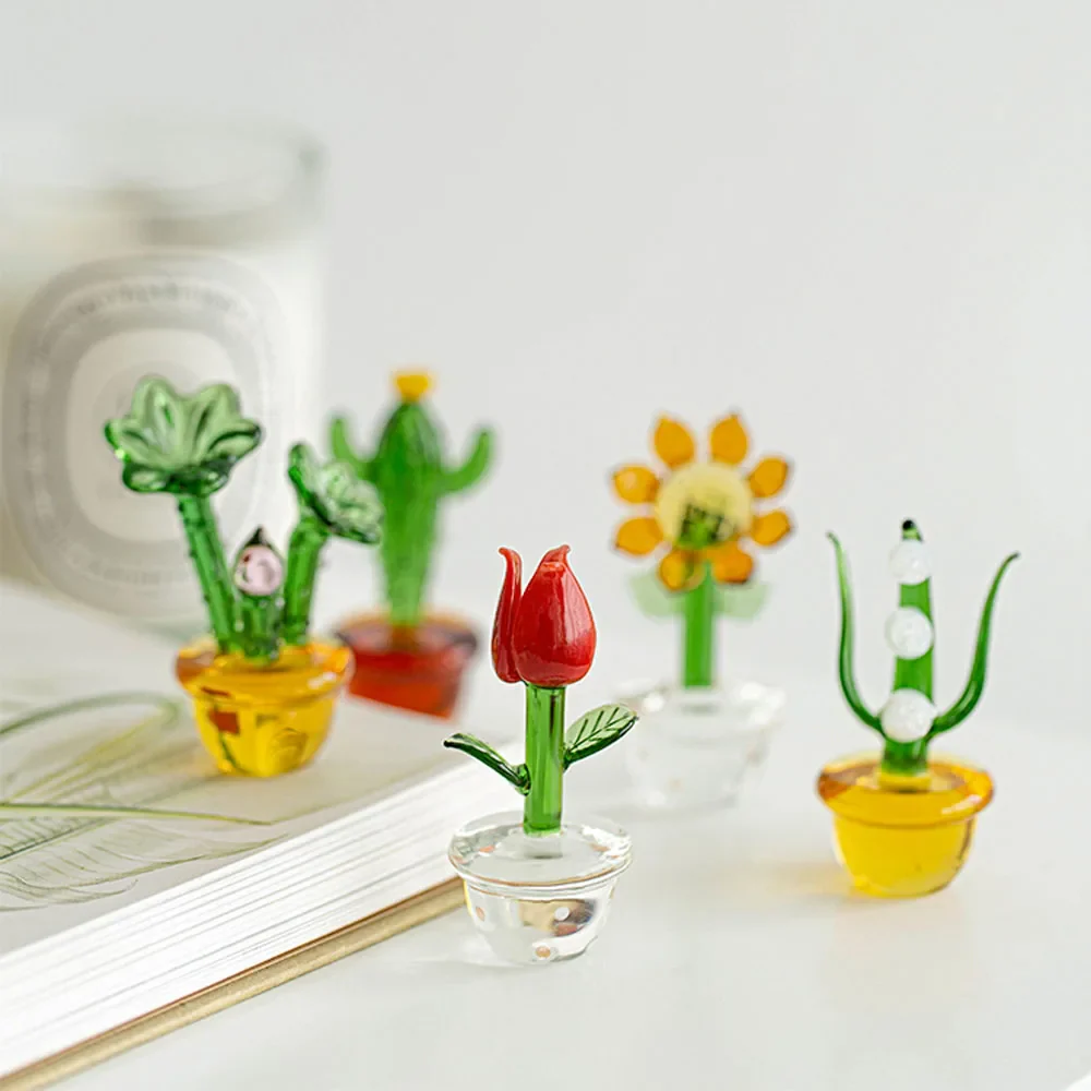 Plants with Pot Glass Ornament - Image 2