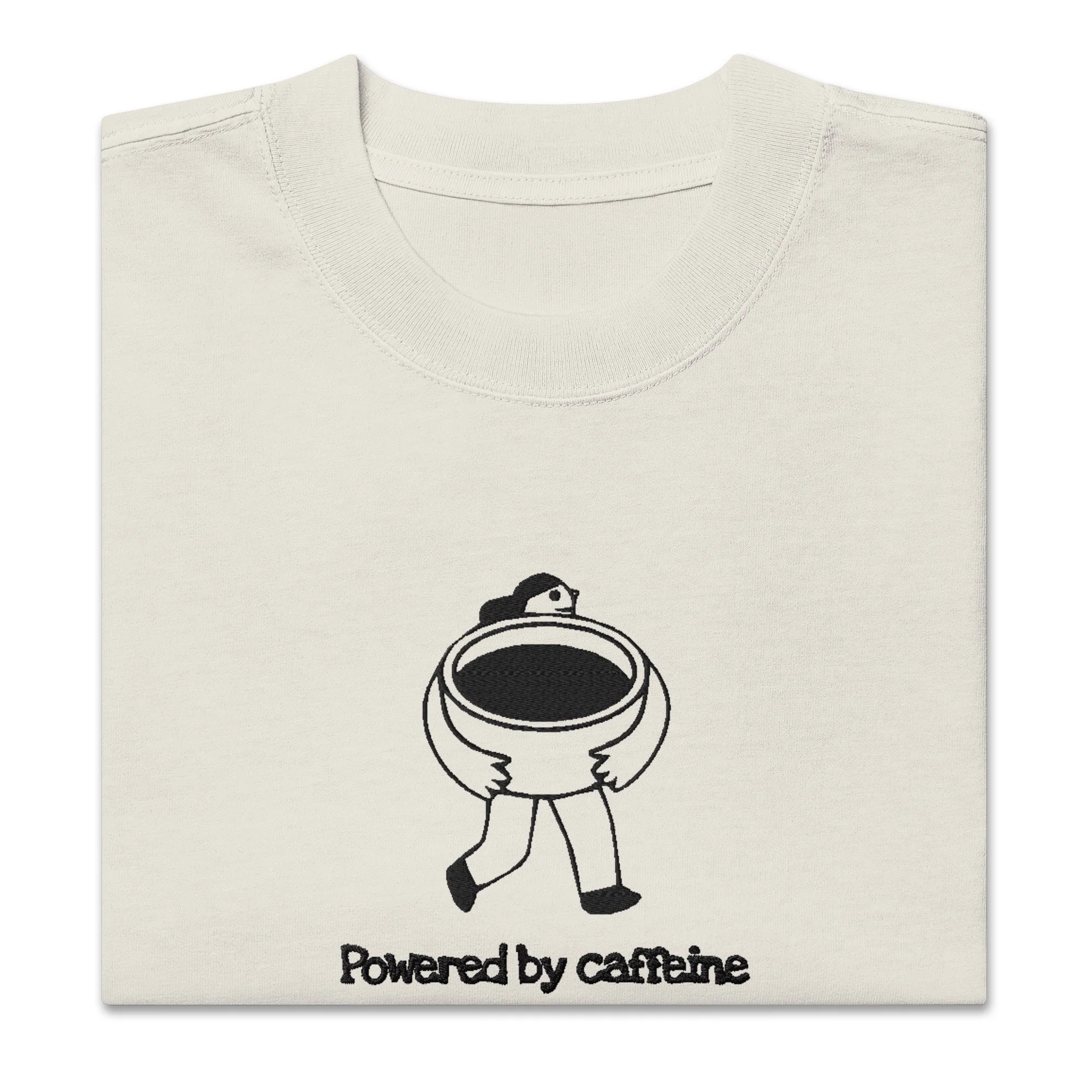 Powered by caffeine Oversized faded t-shirt