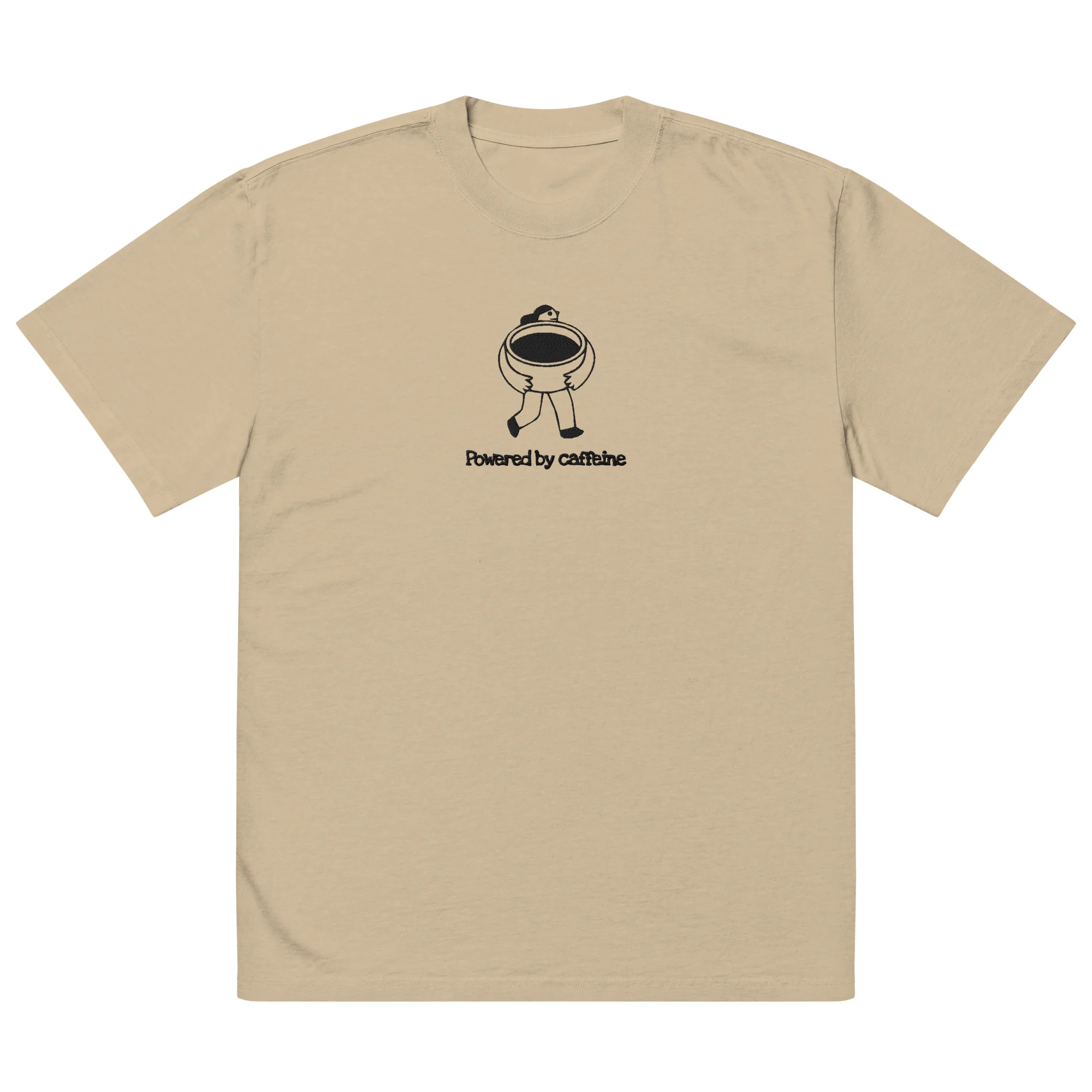 Powered by caffeine Oversized faded t-shirt - Image 4