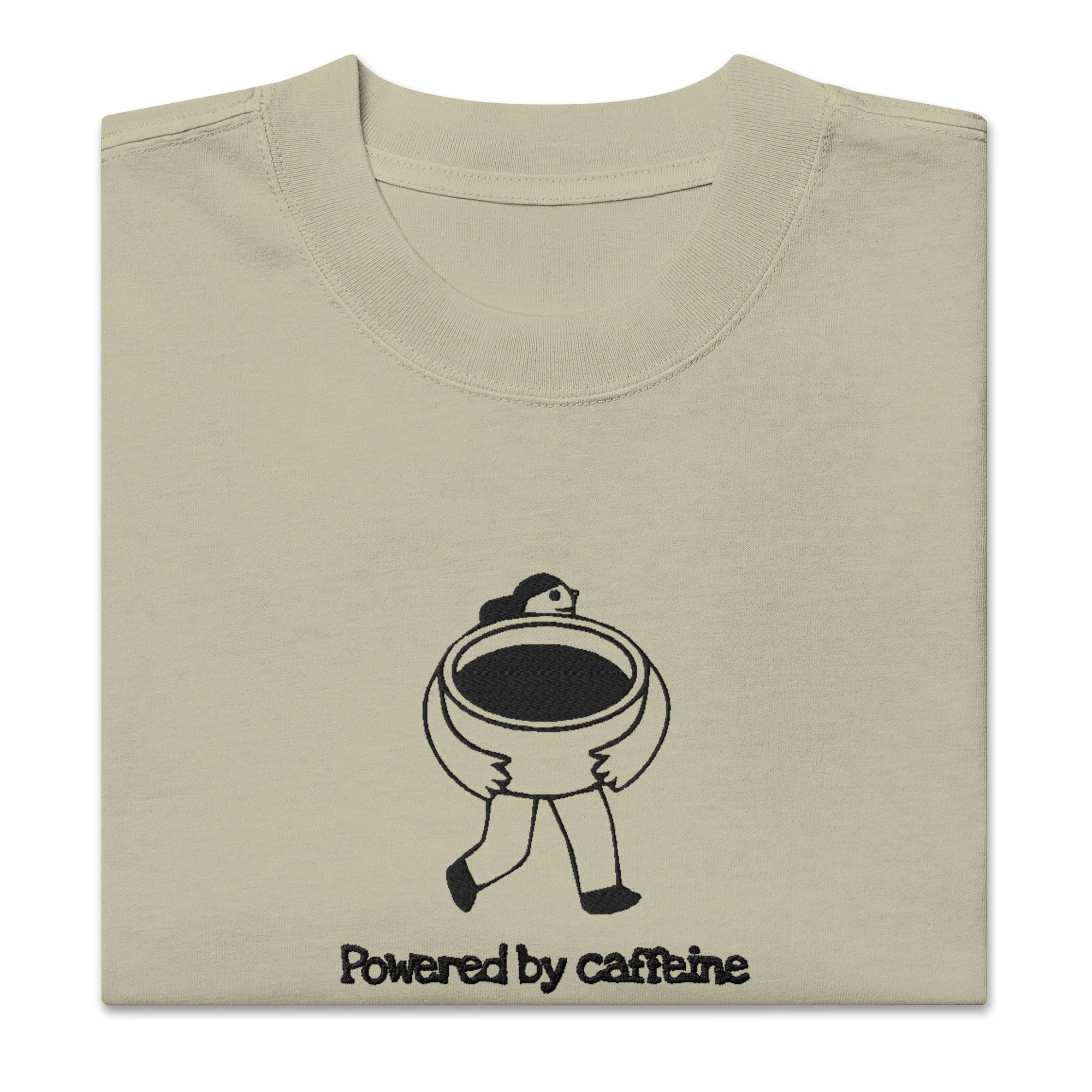 Powered by caffeine Oversized faded t-shirt - Image 5